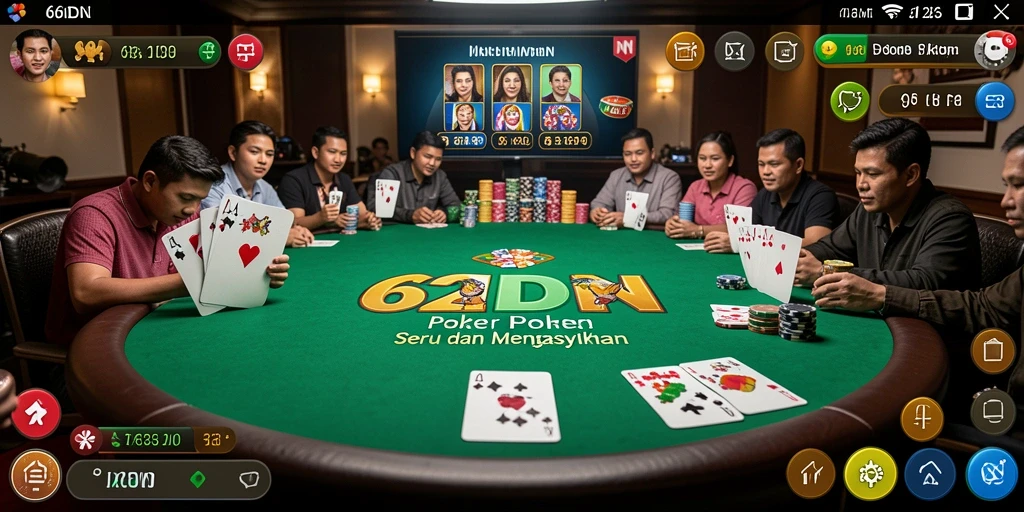 Screenshot gameplay 62IDN yang menunjukkan momen intens permainan Poker.