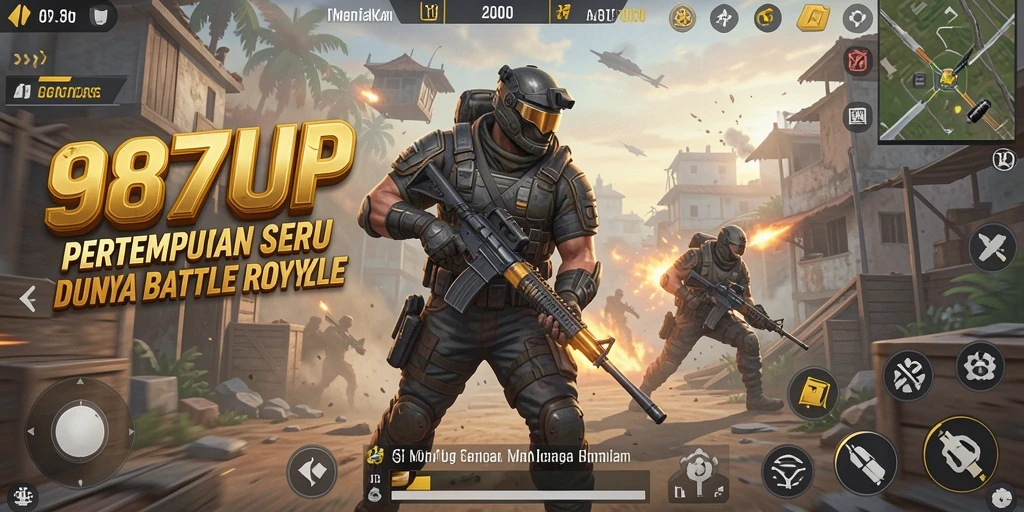 Tampilan gameplay mendebarkan di arena Battle Royale.