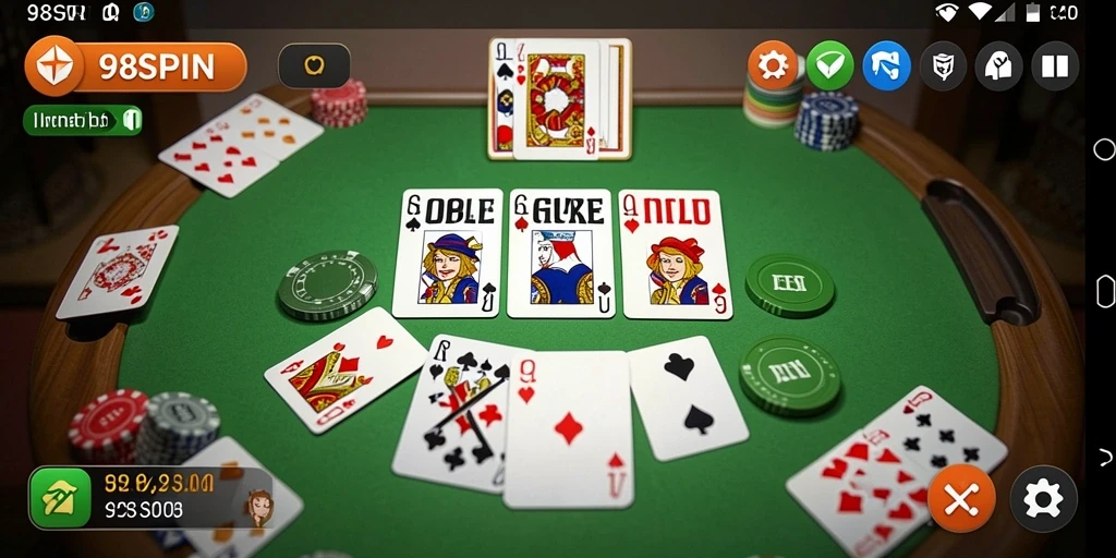 Tampilan gameplay Gaple yang seru dan interaktif di 98SPIN.