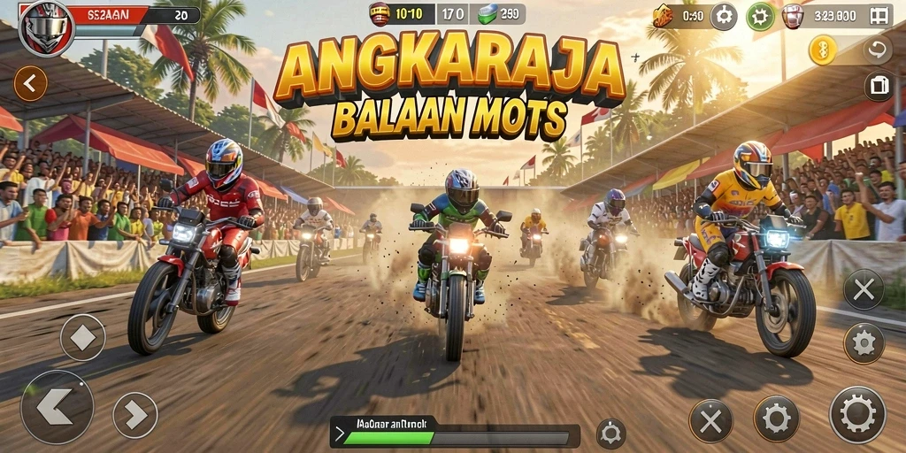 Gameplay balapan motor yang mendebarkan di ANGKARAJA.