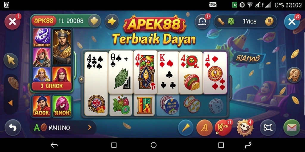 Tampilan gameplay seru APEK88 dengan teman-teman dalam permainan Domino.