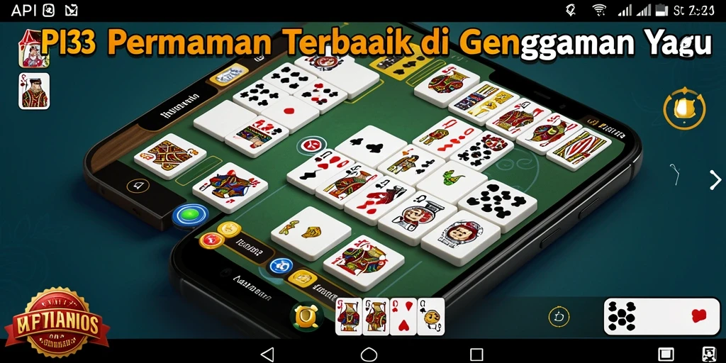 Screenshot gameplay API33 menampilkan keasyikan bermain Domino secara online.