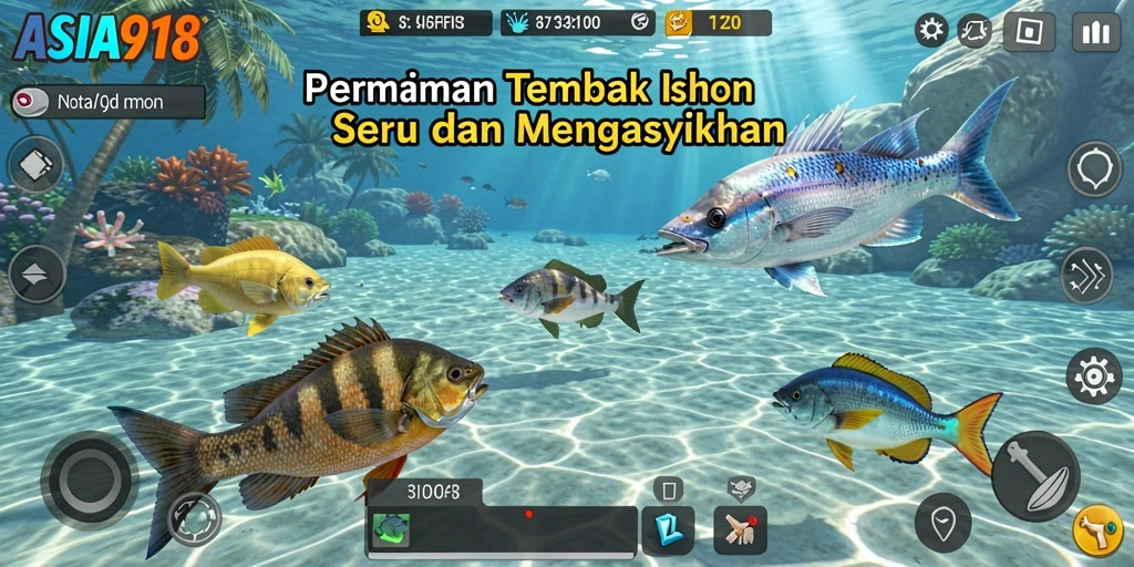 Tampilan gameplay ASIA918 yang menarik saat menangkap ikan.