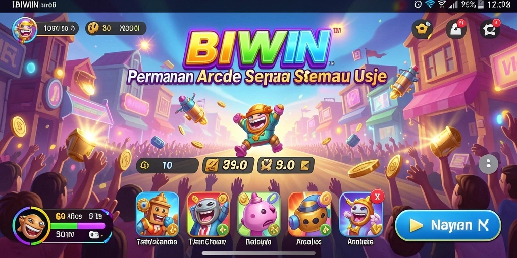 Tampilan gameplay BIWIN yang seru dan penuh warna.