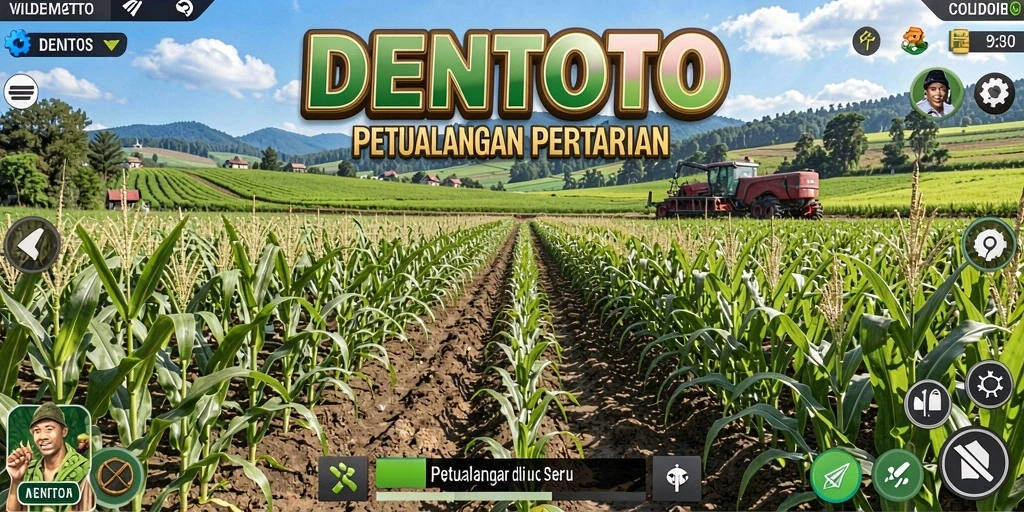 Gameplay DENTOTO menampilkan aktivitas bercocok tanam yang seru dan interaktif.