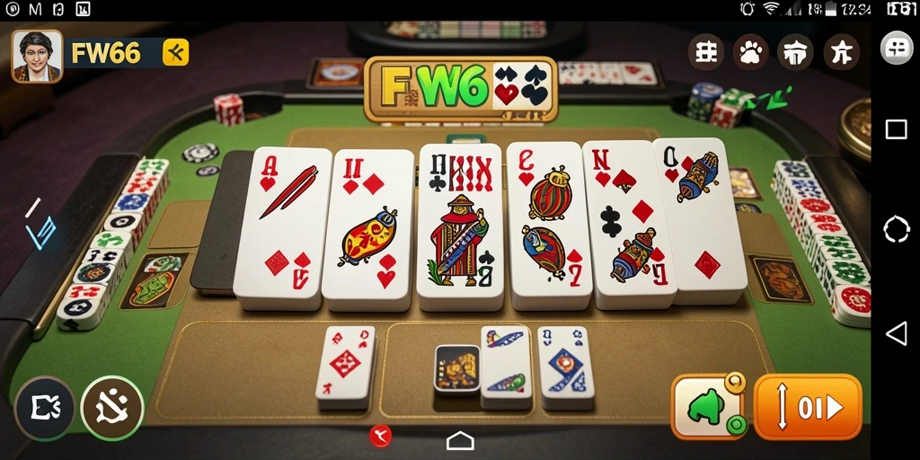 Tampilan gameplay seru dalam FW66, permainan Domino favorit.