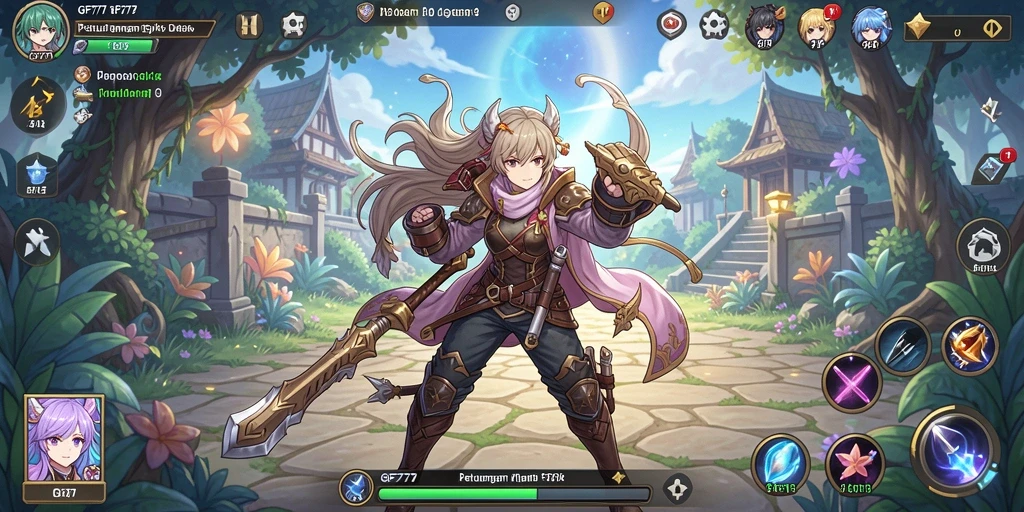 Tampilan battle seru dalam game Anime GF777.
