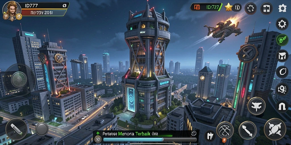 Tampilan gameplay menara pertahanan yang mendebarkan di ID777.