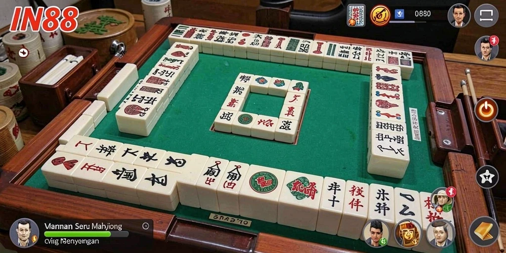Tampilan gameplay Mahjong yang menantang dan menghibur.
