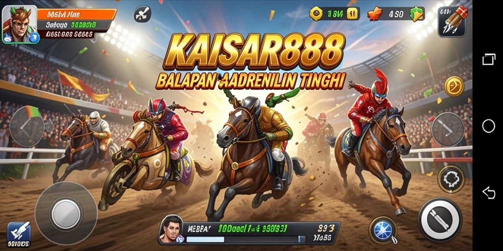 Tampilan epic dari gameplay KAISAR888 yang penuh aksi balapan.