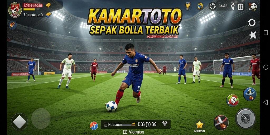 Tampilan gameplay menarik dari KAMARTOTO dengan aksi sepak bola seru.