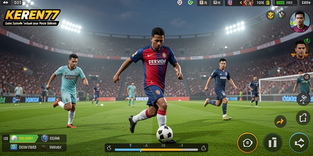 Tangkapan layar KEREN77 menampilkan aksi seru di lapangan sepak bola.