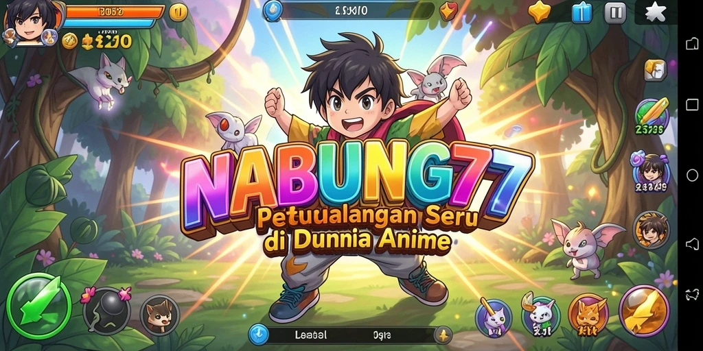 Tampilan screenshot utama NABUNG77 menampilkan aksi karakter dalam pertempuran anime.