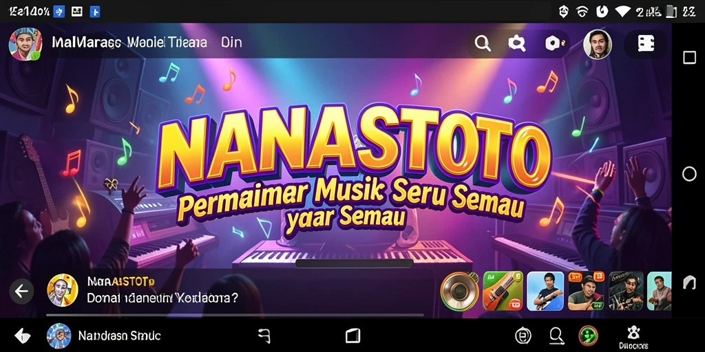 Tampilan gameplay NANASTOTO yang penuh warna dan interaktif.