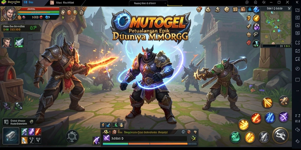 Screenshot gameplay epik di OMUTOGEL, menunjukkan petualangan MMORPG yang mendalam.