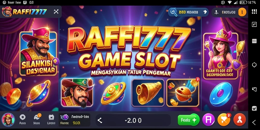 Screenshot RAFFI777 menampilkan gameplay slot yang penuh warna dan menarik.