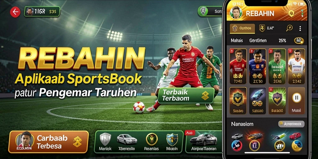 Tampilan menarik aplikasi Sportsbook REBAHIN dengan berbagai pilihan taruhan.