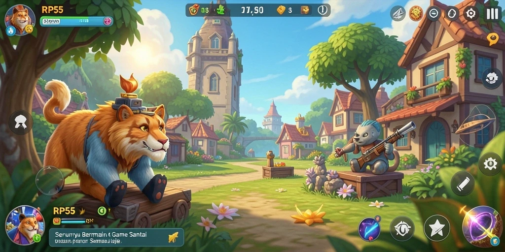 Tampilan gameplay RP55 yang seru dan penuh warna.