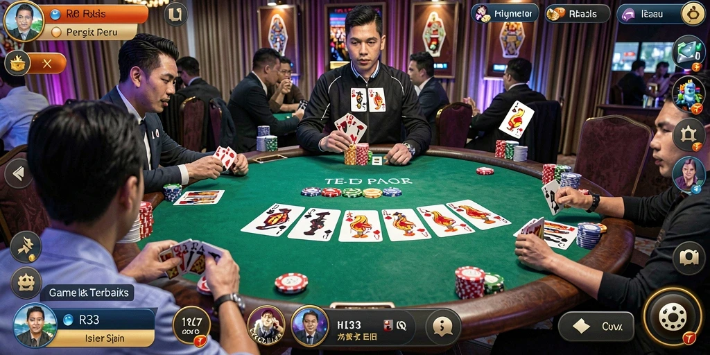 Screenshot gameplay Poker yang mendebarkan dan seru