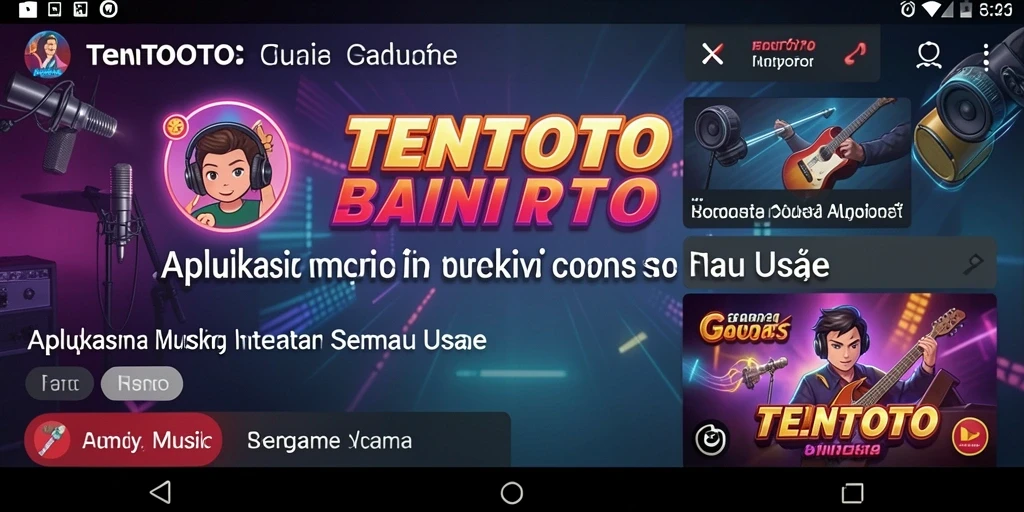 Screenshot permainan TENTOTO menampilkan pengguna aktif menikmati musik.