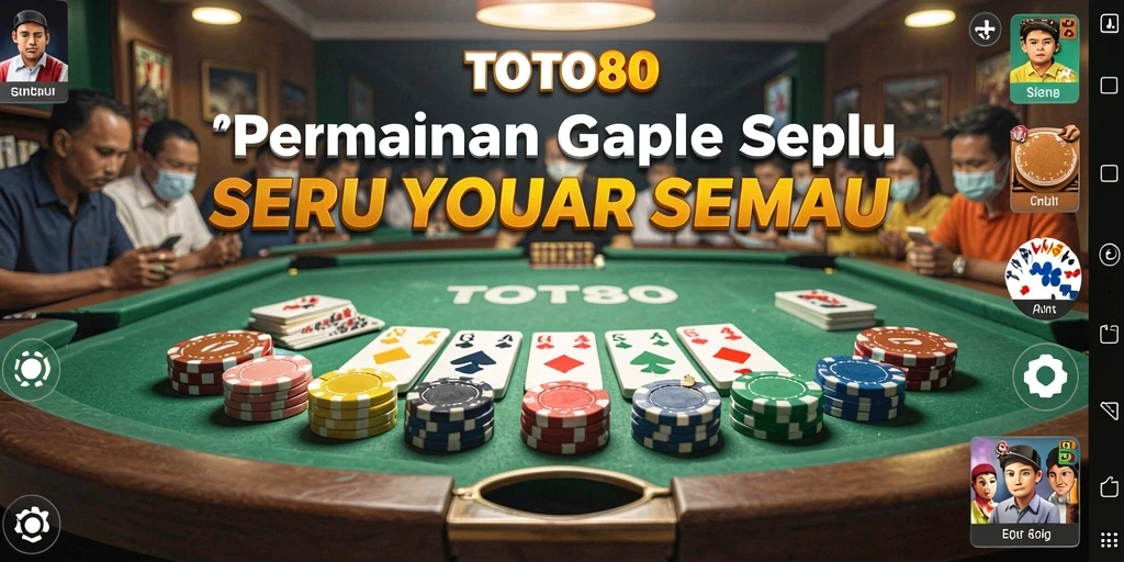 Tampilan gameplay seru Gaple dalam TOTO80 dengan pemain aktif.